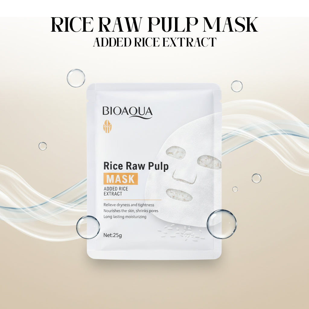 BIOAQUA Rice Raw Pulp Face Mask Natural Glow