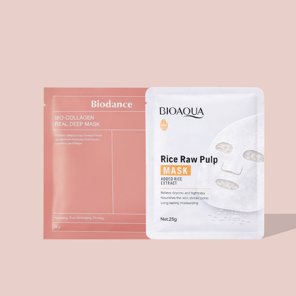 Biodance Collagen Mask + Bioaqua Rice Face Mask