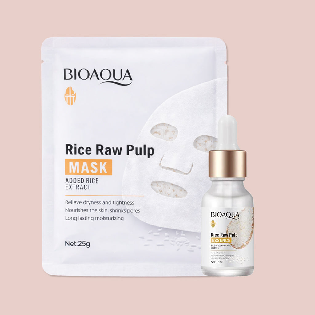BIOAQUA Rice Raw Pulp Serum + BIOAQUA Rice Mask