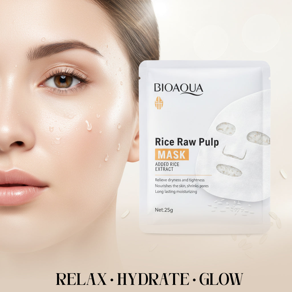 BIOAQUA Rice Raw Pulp Face Mask Natural Glow