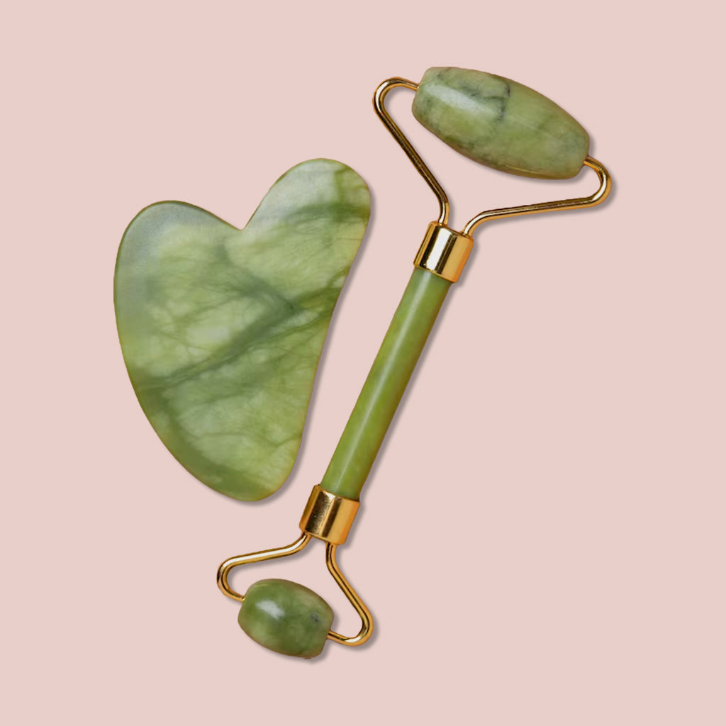 Jade Roller & Gua Sha Set - Facial Massage Tools