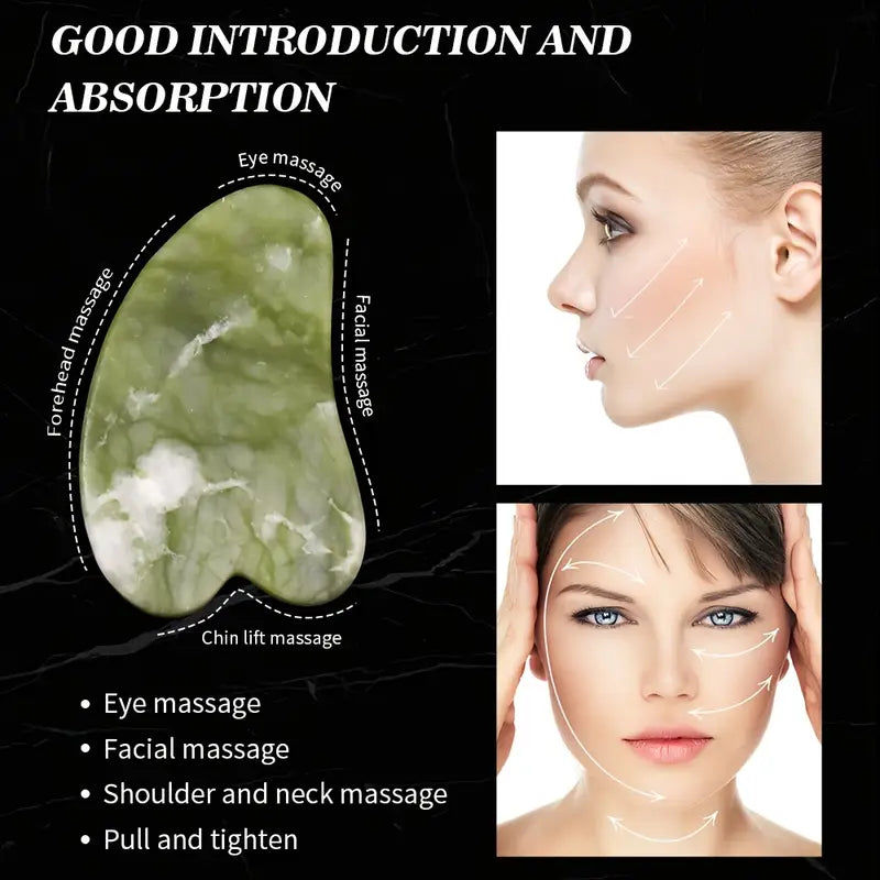 Jade Roller & Gua Sha Set - Facial Massage Tools