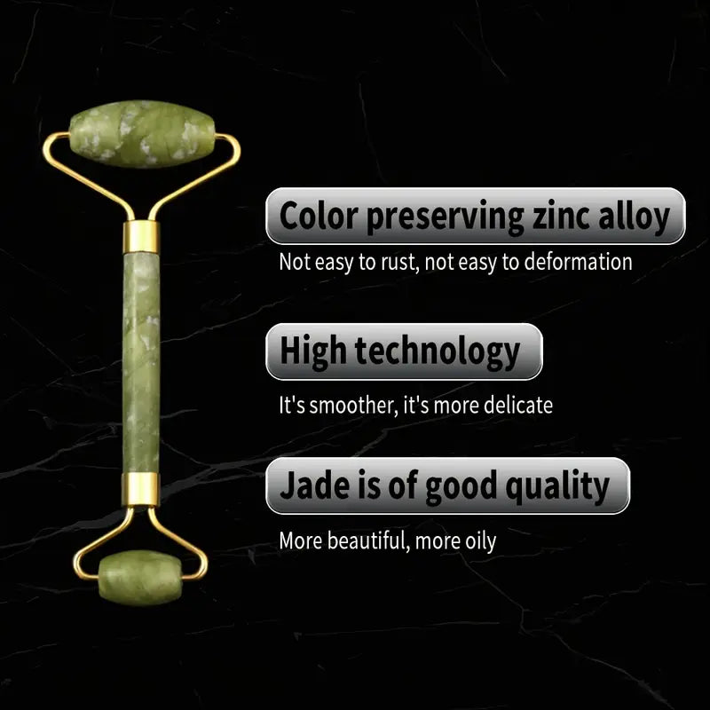 Jade Roller & Gua Sha Set - Facial Massage Tools