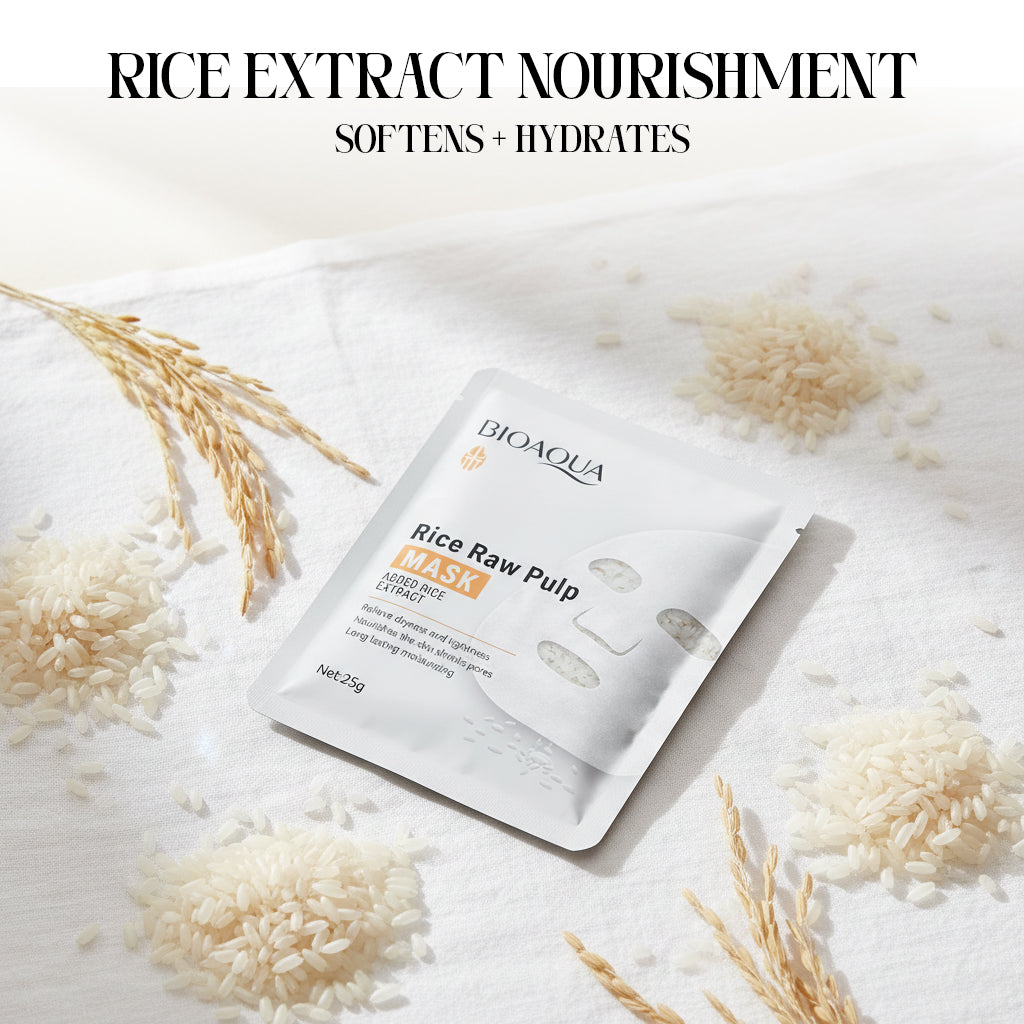 BIOAQUA Rice Raw Pulp Face Mask Natural Glow