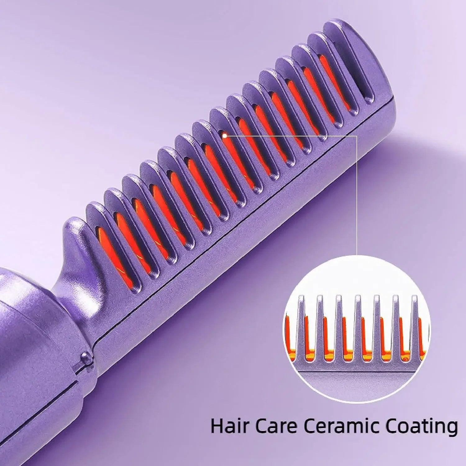 2 in 1 Rechargeable Hair Straightening Electric Brush For Men and Women