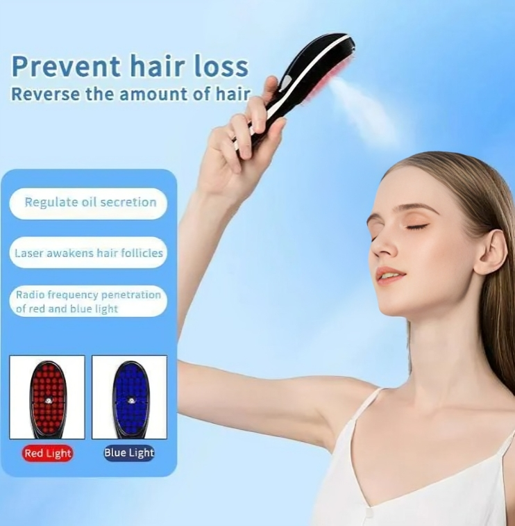 LED Hair Growth Therapy Brush with Red Light