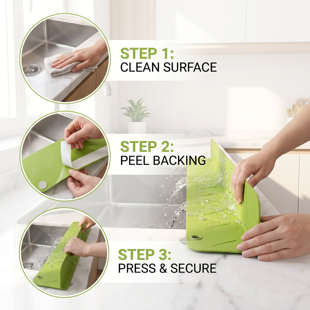 SplashShield™ Kitchen Sink Splash Guard with Suction